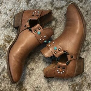 Frye Ray Stone Harness Booties